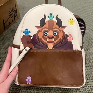 Rare Disney beast and birds embroidered lounge fly backpack